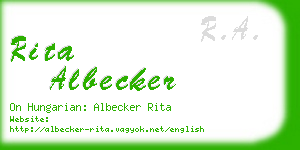 rita albecker business card